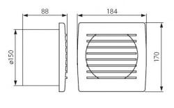 Ducted fan Kanlux CYKLON EOL150T - technical drawing