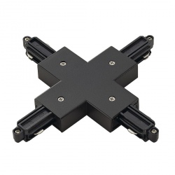 SLV X-connector for 1-circuit HV-track, surface-mounted, black