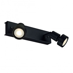 SLV PURI 2 ceiling light, matt black, GU10, max. 2x50W, incl. decorative ring