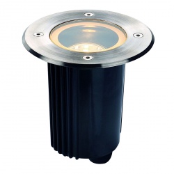 SLV DASAR 115 GU10 recessed ground luminaire, round, stainless steel 316, max. 35W, IP67
