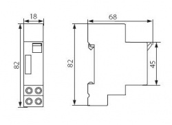 Time lag switch Kanlux AS 1-7M - technical drawing