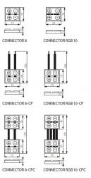 Connector for LED line modules Kanlux CONNECTOR 8-CP - technical drawing