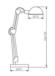 Desk lamp Kanlux PIXA KT-40-W - technical drawing