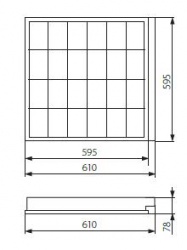 Embedded louver fitting Kanlux REGIS 3 EVG 418 PT - technical drawing