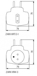 Plug-in branch Kanlux ZARK KRW-3 - technical drawing