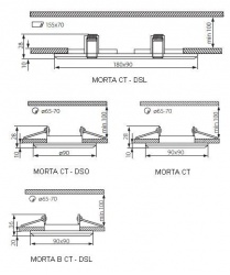 Kanlux MORTA B CT-DSL50-B - technical drawing