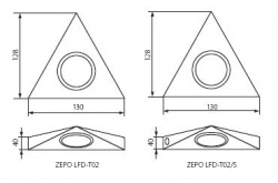 Under-cupboard lighting point fitting Kanlux ZEPO LFD-T02-C/M - technical drawing