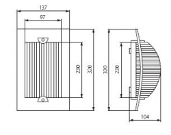 Hermetic fixture Kanlux TURK DL-60 - technical drawing