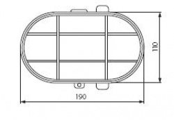 Bulkhead fixture Kanlux HERMI 7063NB - technical drawing