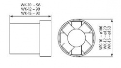 Ducted fan Kanlux WIR WK-10 - technical drawing