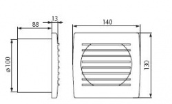 Ducted fan Kanlux CYKLON EOL100 - technical drawing