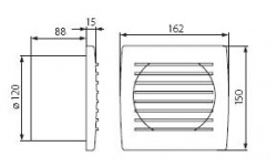 Ducted fan Kanlux CYKLON EOL120P - technical drawing
