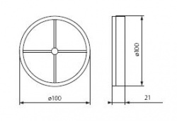Self-acting throttling valve Kanlux WIR ZL100 - technical drawing