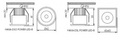 Wall & ceiling lighting point POWER LED fitting Kanlux HAXA-DSO POWER LED-B - technical drawing