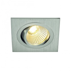 SLV NEW TRIA LED DL SQUARE SET, alu brushed, 6W, 3000K, 38°, incl. driver and springs