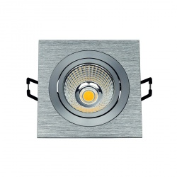 SLV NEW TRIA LED DL SQUARE SET, alu brushed, 6W, 3000K, 38°, incl. driver and springs