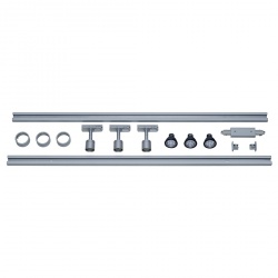SLV 1-circuit high-voltage set 3, silvergrey, 2x1m, incl. 3x PURI spot and LED lamps
