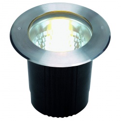 SLV DASAR 215 UNI recessed ground luminaire, round, stainless steel 316, E27, max. 80W, IP67